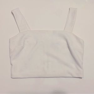 Dynamite White Crop Top (with gold zipper)